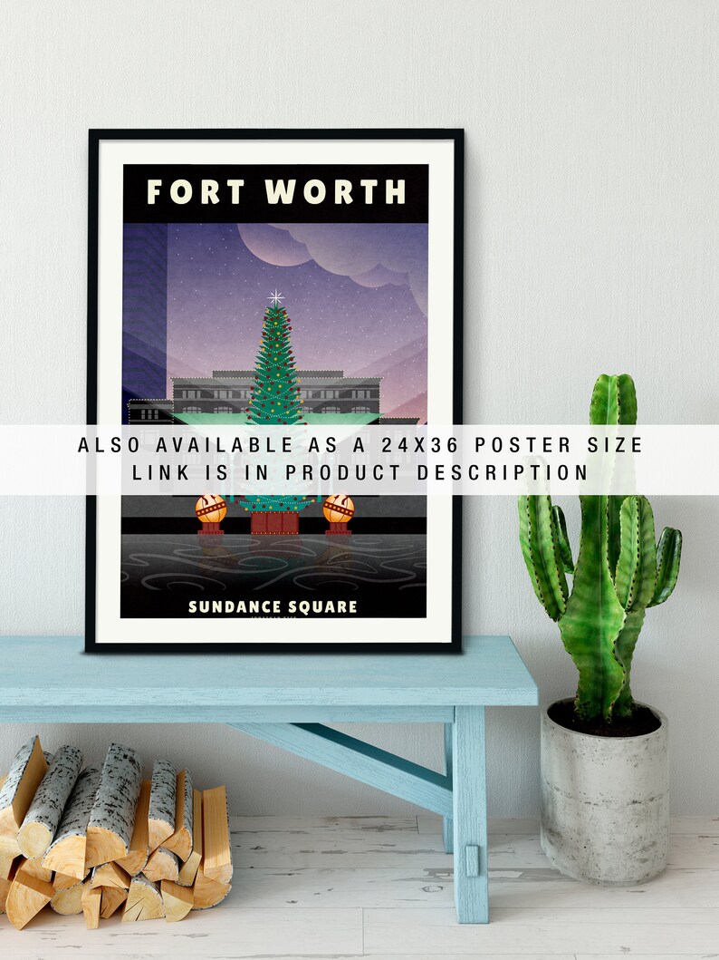 Sundance Square Wall Art Print Fort Worth Texas Travel Etsy