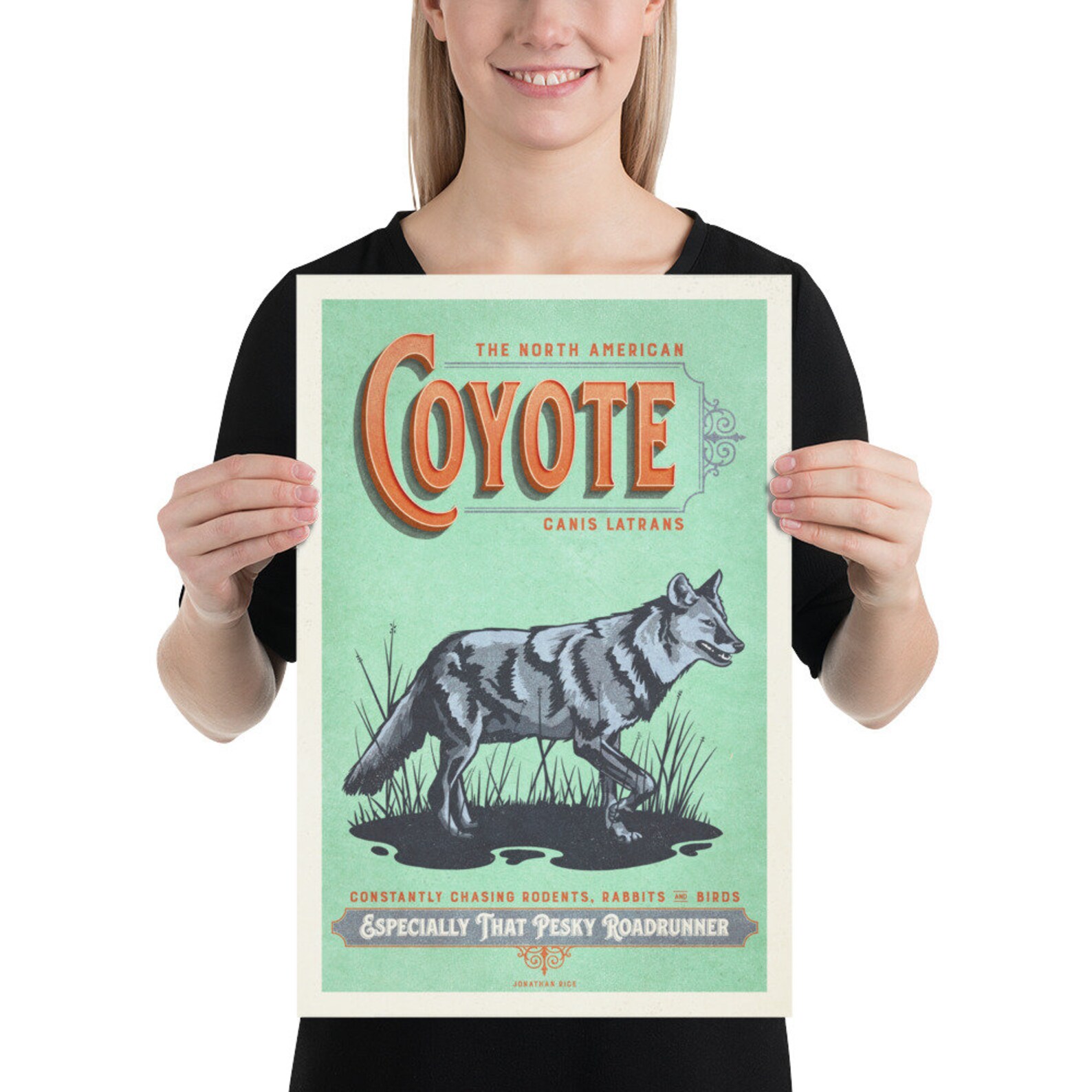 Retro Style Humorous Coyote Poster Coyote Print American | Etsy