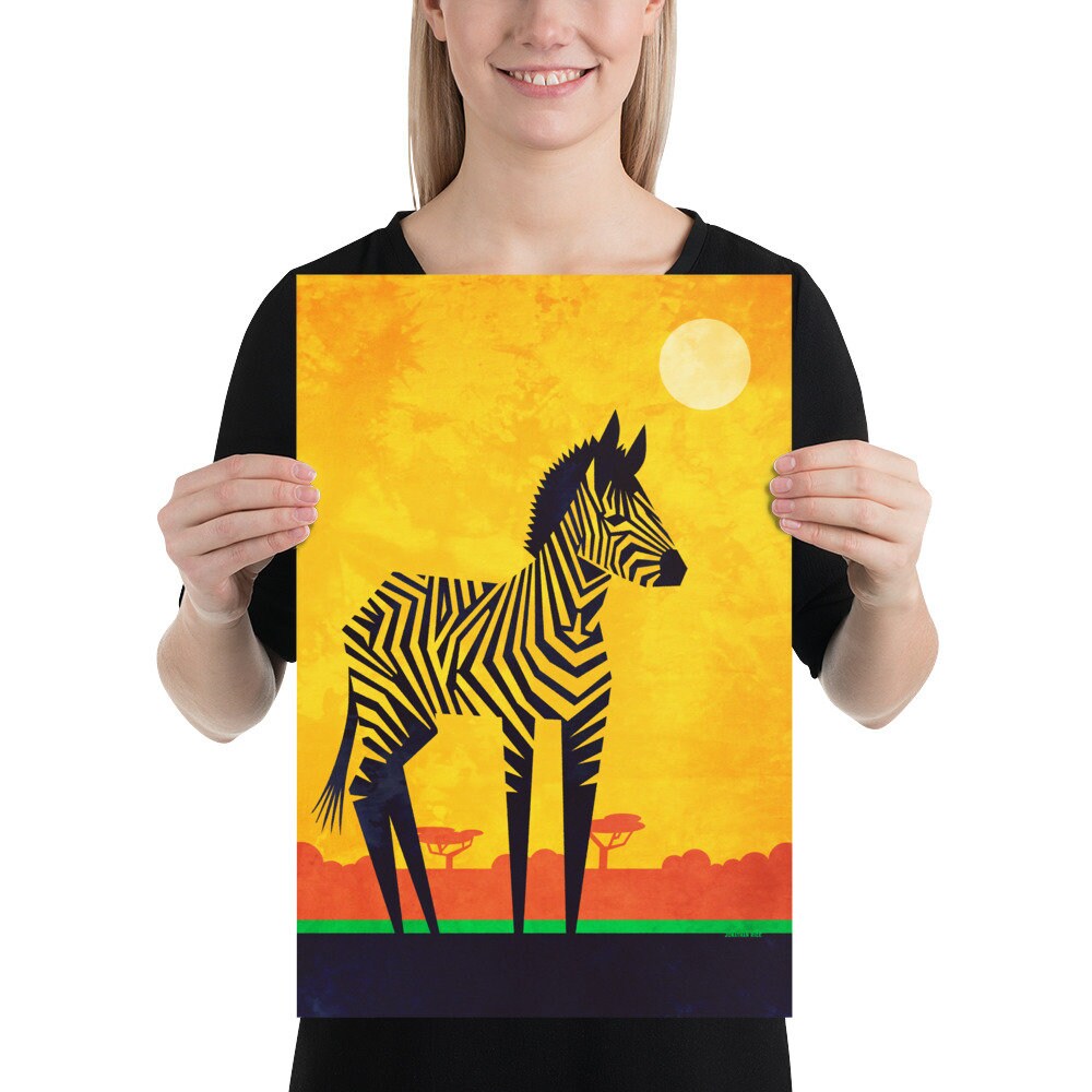 African Zebra Wall Art Print African Animal Art and Home Etsy