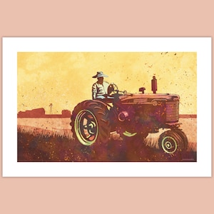 Modern Tractor Giclée Art Print - Old Tractor Poster - Home Decor