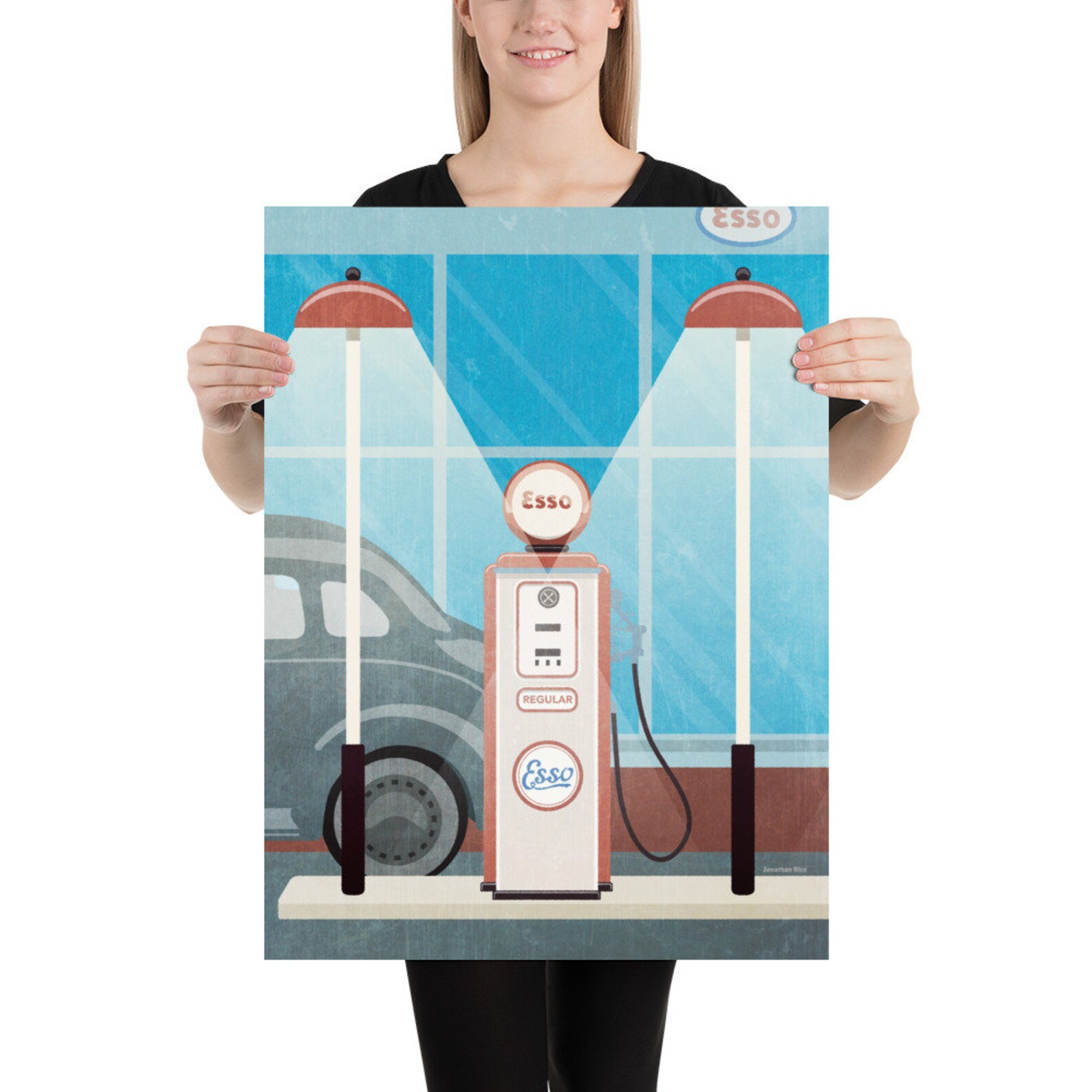 Esso Vintage Gas Pump Wall Art Esso Gas Station Art Print - Etsy