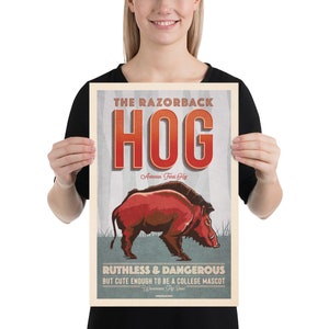Retro Style Humorous Arkansas Razorback Poster - Arkansas Razorback ...