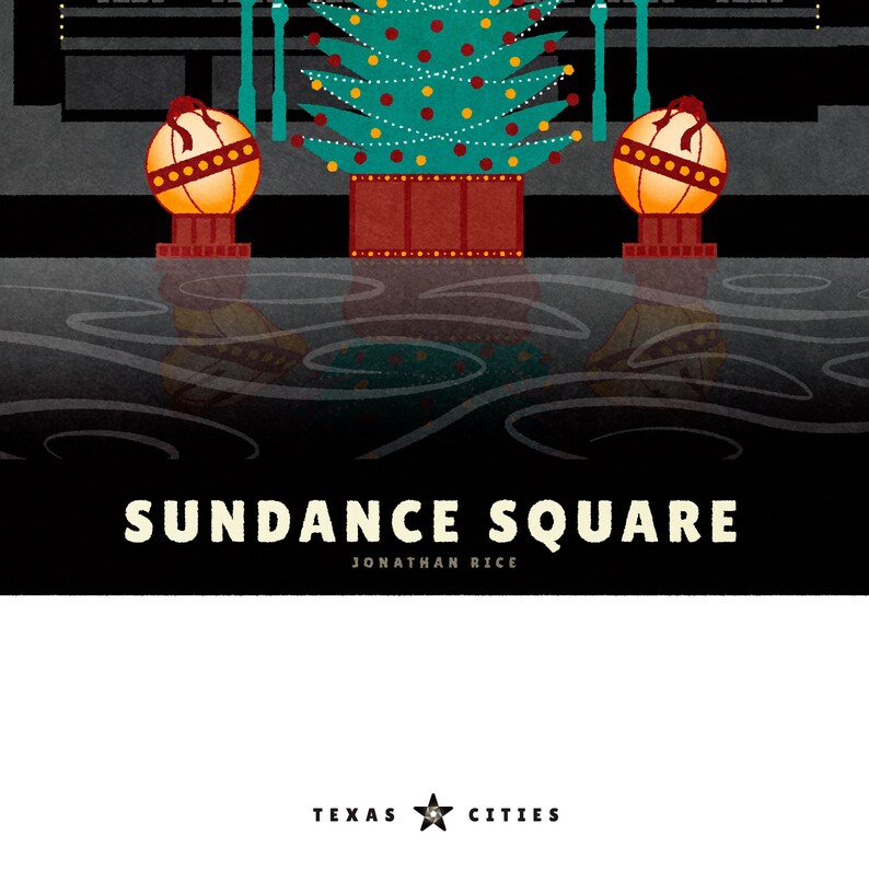 Sundance Square Wall Art Print Fort Worth Texas Travel Etsy