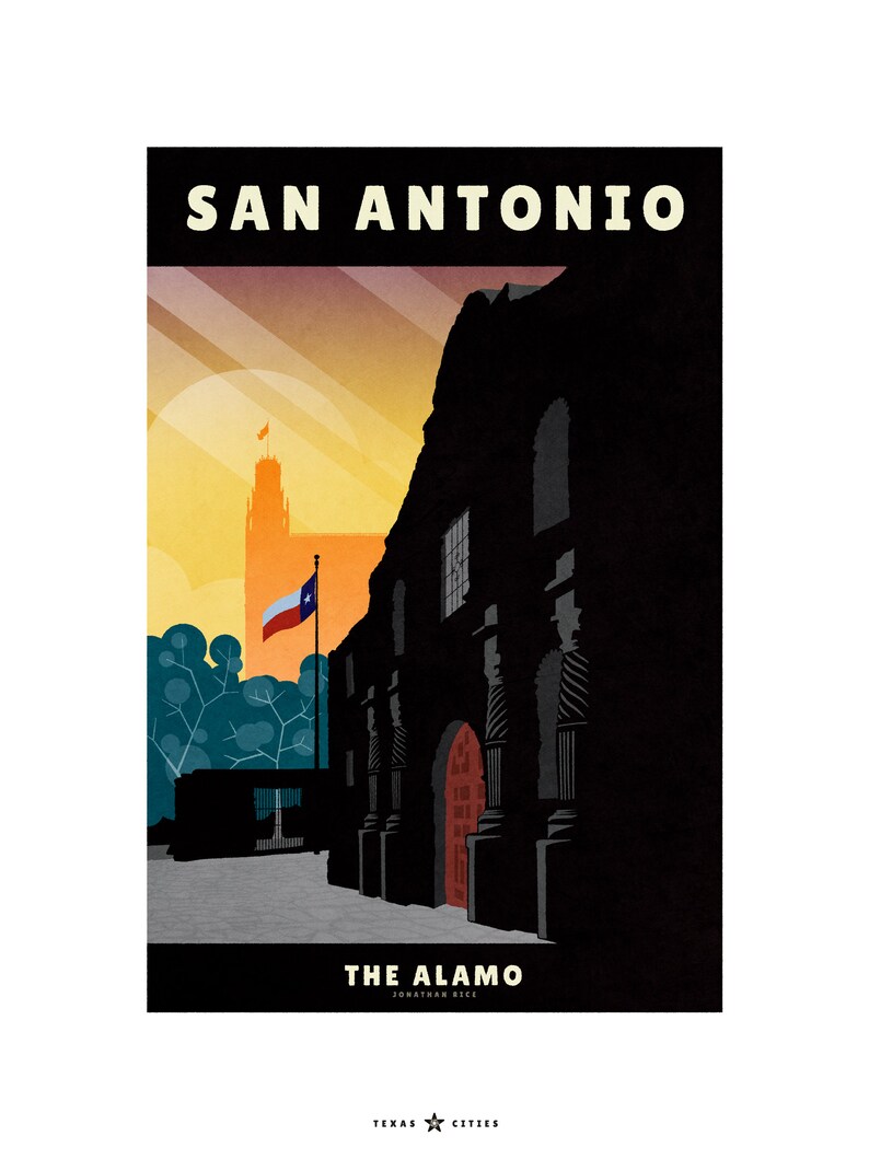 San Antonio Wall Art the Alamo Travel Poster Texas Wall Art Home Decor