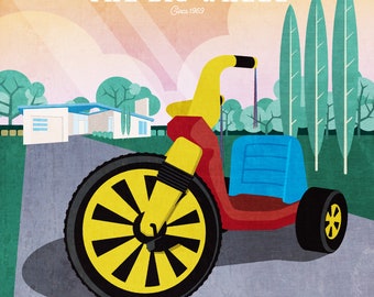 The Big Wheel Vintage Toy Poster - A Mid Century Graphic Poster