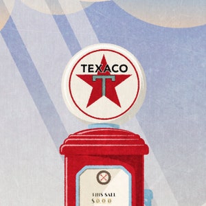 Texaco Vintage Gas Pump Wall Art - Gas Station Art Print - Man Cave ...