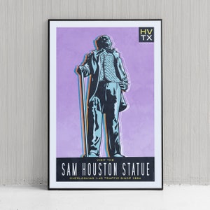 Sam Houston Statue Bold Graphic Giclée Art Print - Sam Houston Poster - Home Decor