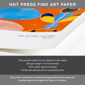 Hot Press Fine Art Paper with specifications and uses.