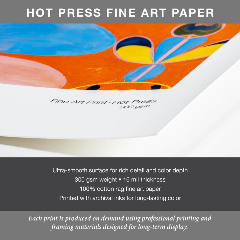 Hot Press Fine Art Paper with specifications and uses.