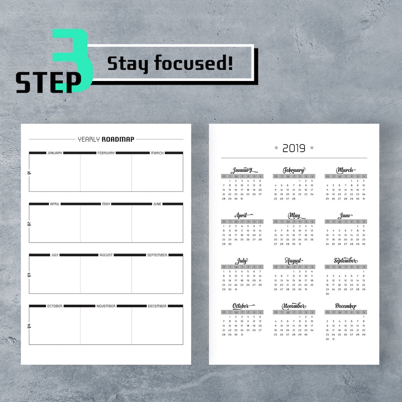 Goal Planner Printable 2019, Goal Tracker, Printable PDF, Calendar ... Goal Planner Printable 2019, Goal Tracker, Printable PDF, Calendar ...