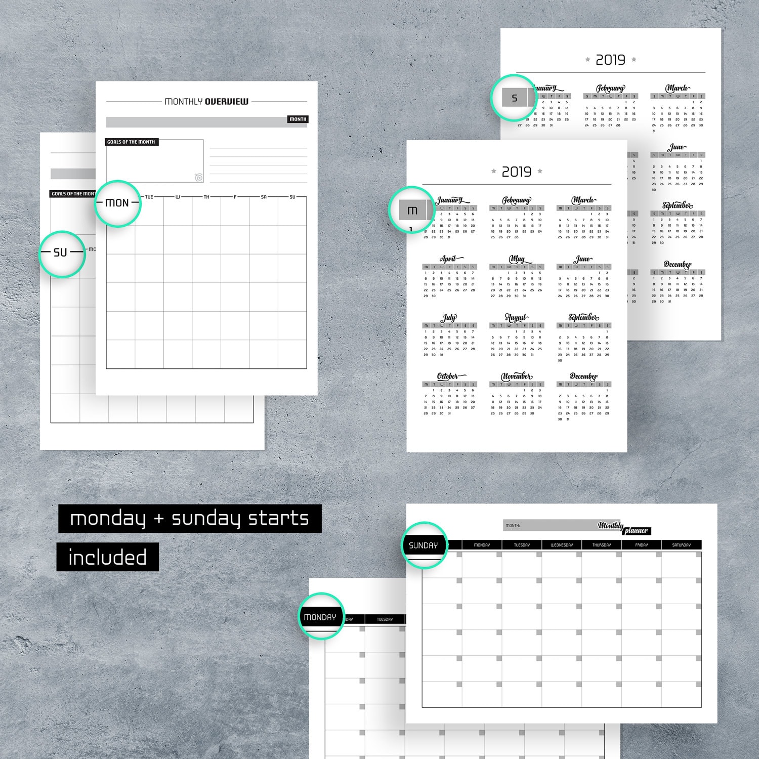 Goal Planner Printable 2019, Goal Tracker, Printable PDF, Calendar ... Goal Planner Printable 2019, Goal Tracker, Printable PDF, Calendar ...