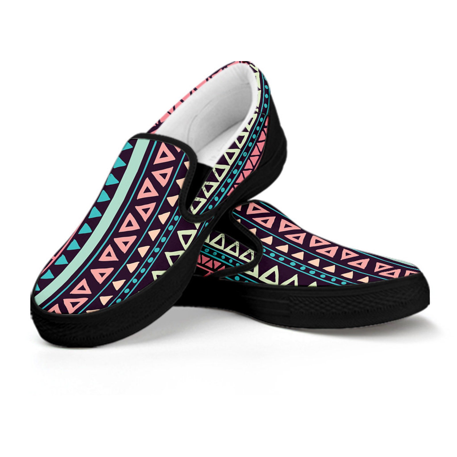 Aztec Pattern Slip on Shoes Western Aztec Tribal Womens Shoes Etsy Canada