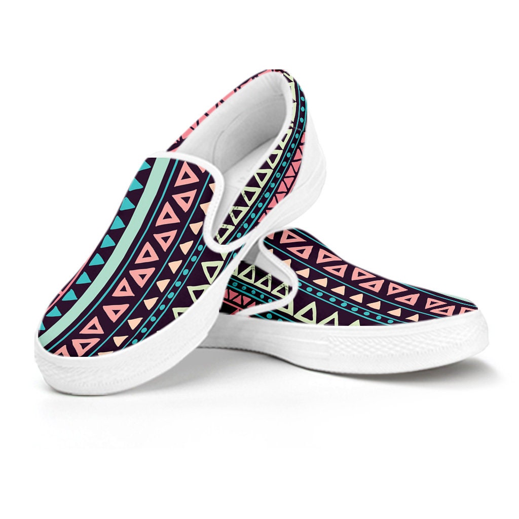 Aztec Pattern Slip on Shoes Western Aztec Tribal Womens Shoes Etsy Canada