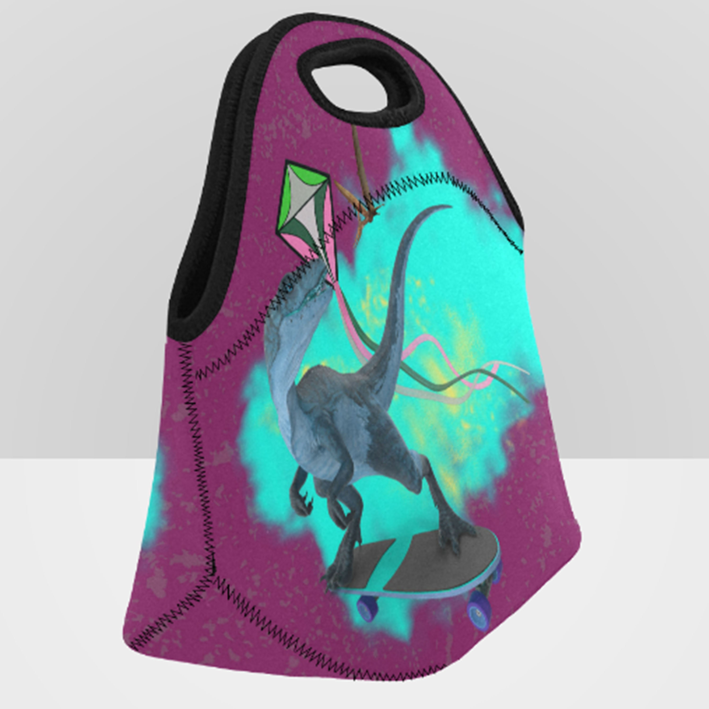 Babyhug Insulated Lunch Bag With Dinosaur Print (Colour May Vary)