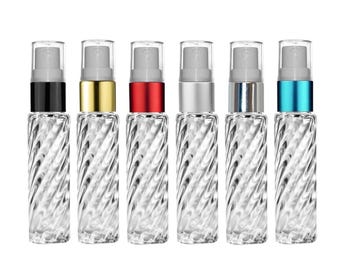 10 ml SWIRL Glass Travel Fine Mist Atomizer – Färgspraylock – Eteriska oljor och parfymer