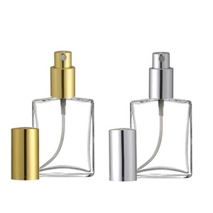 4 oz. Large Perfume Bottle, Refillable Cologne Bottle, Perfume Atomizer Bottle, GLASS Perfume Spray Bottle, Square Perfume Bottle, (QTY: 1)