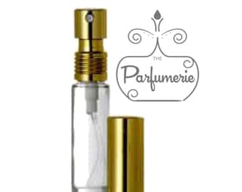 3 - Perfume Cologne Spray 1/3 oz. Atomizer Refillable Clear Plain Glass Purse Travel Size GOLD METALLIC Top Mist Gym Bag Accessories