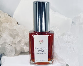 PINK LOTUS ATTAR 100% Pure Essential Oil Perfume All Natural Botanical Nelumbo nucifera No Synthetics Vegan Clean Fragrance Paraben-Free