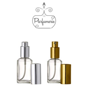 SALE - 1 oz./30 ml PERFUME ATOMIZER, Short Square Glass sprayer bottles, small perfume bottles, empty, refillable, decant, favors, gifts