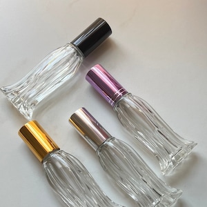 36 Perfume Bottles: 0.6 oz. Tulip Style Glass SPRAY BOTTLE, Fine Mist for Perfume oils, Essential oils, Cologne Spray Atomizer, Free Ship