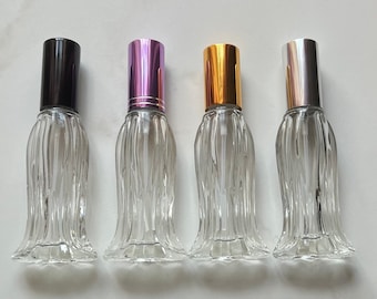 1 Fine Mist Atomizer Glass Luxury Perfume Bottle, 0.6 oz. Tulip Style, Perfume Travel Bottle, Spray Perfume Bottle, Body Mist Sprays, Unisex