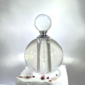 Crystal Perfume Bottle - Crystal Sphere, Refillable Perfume Bottle, Glass Perfume Bottle, Perfume Oil Bottle, Unisex Vanity Decor for Attars