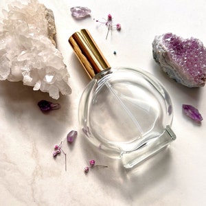 3.4 oz. Extra Large Perfume Bottles 100 ml Flat Round Glass Cologne Refillable Replacement Spray Atomizer for Fragrance Aromatherapy Mister