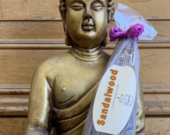 SANDALWOOD Incense Sticks 19 inch Hand Dipped JUMBO Handcrafted Bundle Long Lasting Meditation Aromatherapy Sacred Space Yoga Natural