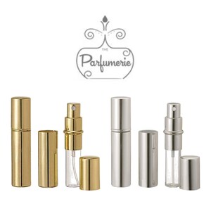 Metallic Perfume Bottles. 12 ml Atomizer Spray Bottles. Metallic Gold or Metallic Silver options. Inner chamber holds the Perfume Oils, Essential Oils or Fragrance oils for Perfumes, Colognes, Room Sprays, Car Refreshers and Pillow Mists.