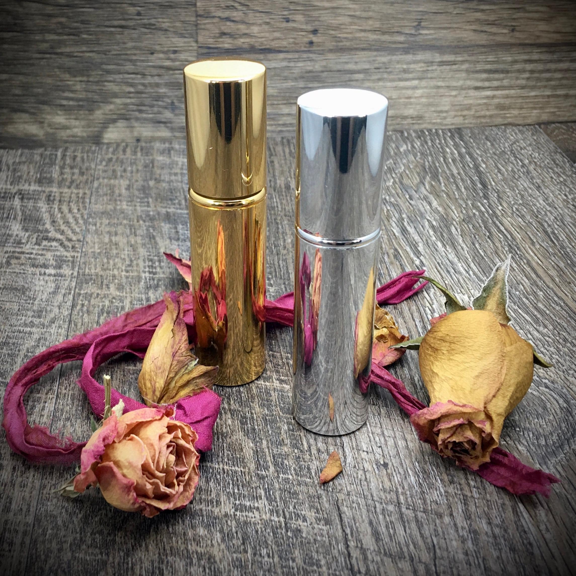 Atomizer Spray Bottle Metallic 12 Ml | Qty 100 Shiny Gold Or Silver Sleek Perfume Cologne Essential Oils Empty Refillable Pocket Travel Size