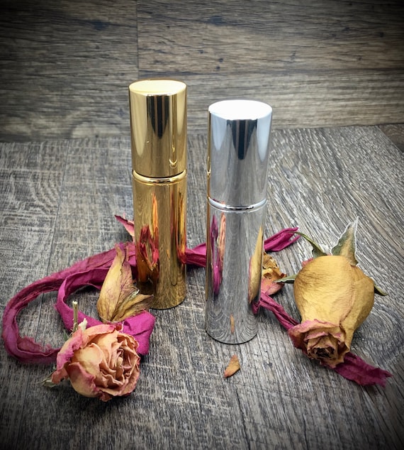 Refillable Perfume Atomizer 12ml Travel Spray (QTY 3) Metallic Gold/Silver Pocket Size Cologne