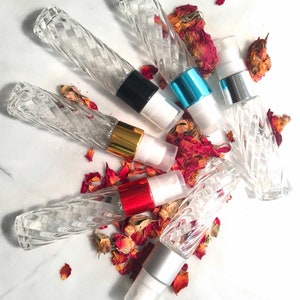 PERFUME ATOMIZER Refillable Purse & Travel Size Glass Swirl Spray  10 ML. 1/3 oz. Premium Essential Oil Blend Sprayer Bottle Pack of 6