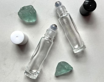 10 ML Roll On, Perfume Bottle, Lip Gloss, Essential Oil Roller ROLLER Ball/Cap options 1/3 oz. Refillable, Wholesale, Travel Bottle - Qty 48