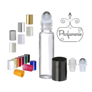 Glass Roll On Bottles, Essential Oil Bottle, 10ml (Qty 24) Rollerball Inserts and Cap options, Lip Gloss Bottle, Body Oil Roller, Refillable