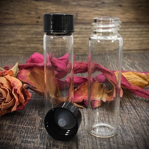 2 dramglazen flacons met zwarte dop - 7,4 ml 6 stuks - lekvrije monsterpotjes, polyconische voering voor etherische oliën, parfum en serums