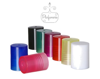 12 Plastic Colored caps for 5 ml or 10 ml glass roll on bottles, for your Perfume Roll On Bottles, Aromatherapy supplies, lip gloss rollers