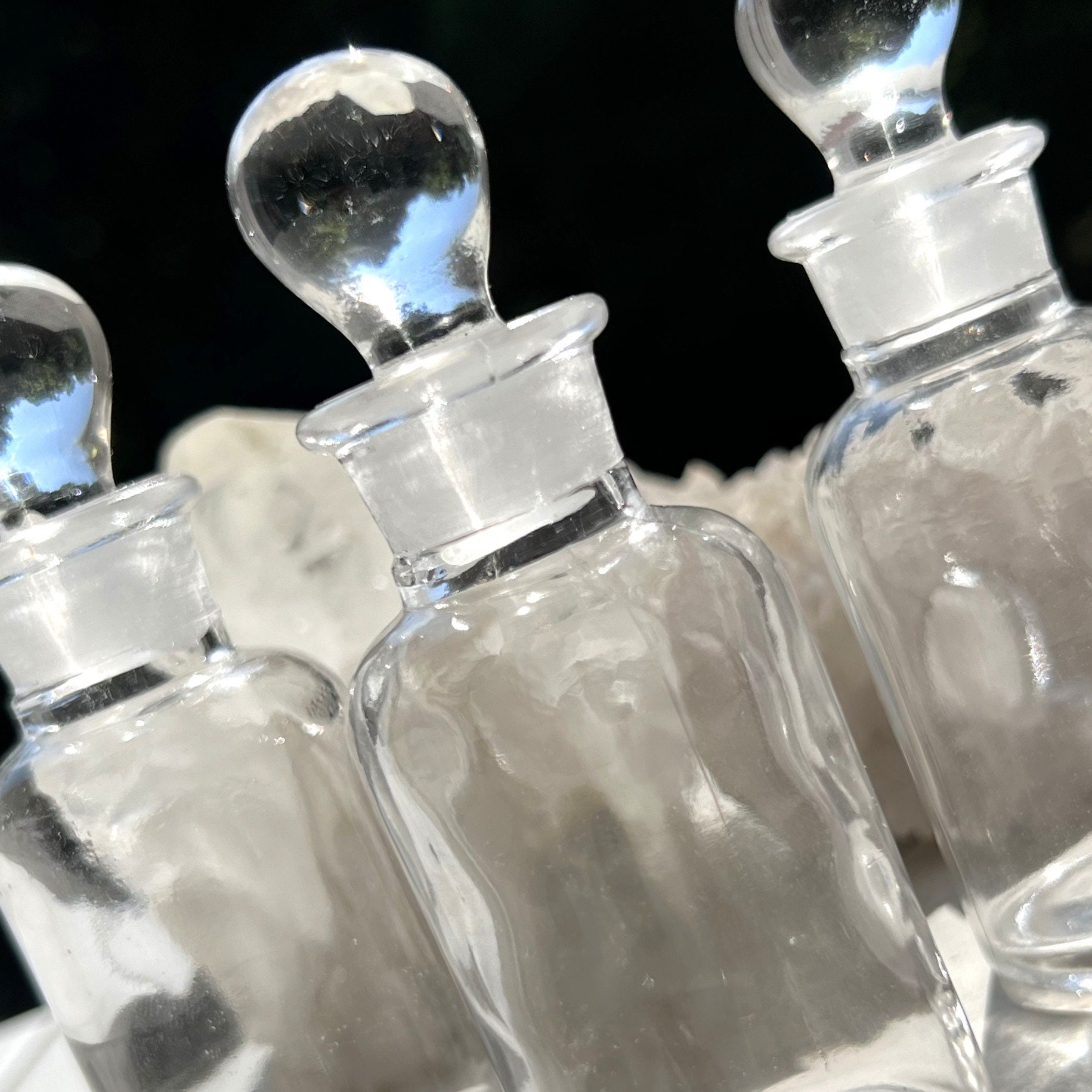 1 Oz. GLASS APOTHECARY Bottle Cobalt Blue or Clear, Antique