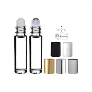 GLASS ROLL ON Perfume Bottle 10 ml (Qty 144), Plastic/Steel Rollers for Essential Oils, Lip Gloss, Perfume Aromatherapy Supplies, Wholesale