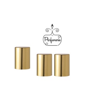 12 Polished Gold Metallic Caps for 5 or 10 ml glass roll on bottles, Scratch Resistant Made in the USA