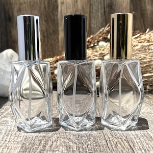 PERFUME SPRAY BOTTLE Diamond Shape Atomizer 1 oz.(30 ml)/2 oz.(60 ml) Refillable, Travel Cologne Bottle, Empty Mister, Luxury Perfume Bottle