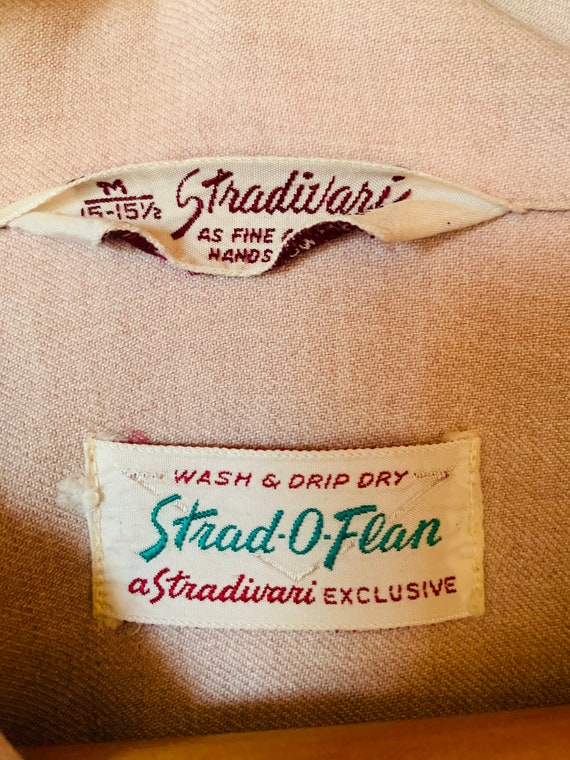 Vintage Stradivari Men 50s Long Sleeve Shirt Size