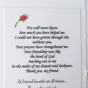 Religious Thank You Card for Friendship, Help, Prayers