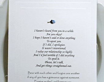 Tarjeta de disculpa, lo siento, hablemos, cristiana, religiosa