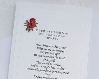 Religious Christmas Card, Isaiah 9:6, Handmade Paperie