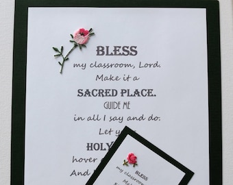 Teacher Prayer, Poster, Decor,  Religious Wall Art, Sunday School Print