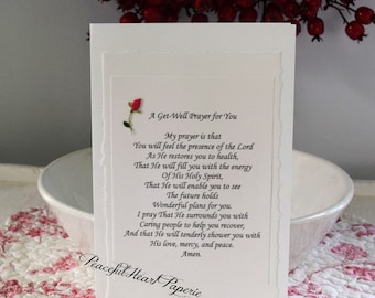 Spiritual Get-Well Prayer, Card, Christian, Religious, for Hospital Patient, Surgery, Recovery