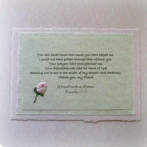 Thank You for Helping Me, Religious Friendship, Friend in Need, Appreciation Card, Proverbs 17:17