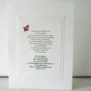 Christian Card for Fear, Prayer Before Surgery, Hospital Patient, Prayer when Afraid, Isaiah 41:10, Fearful Situations