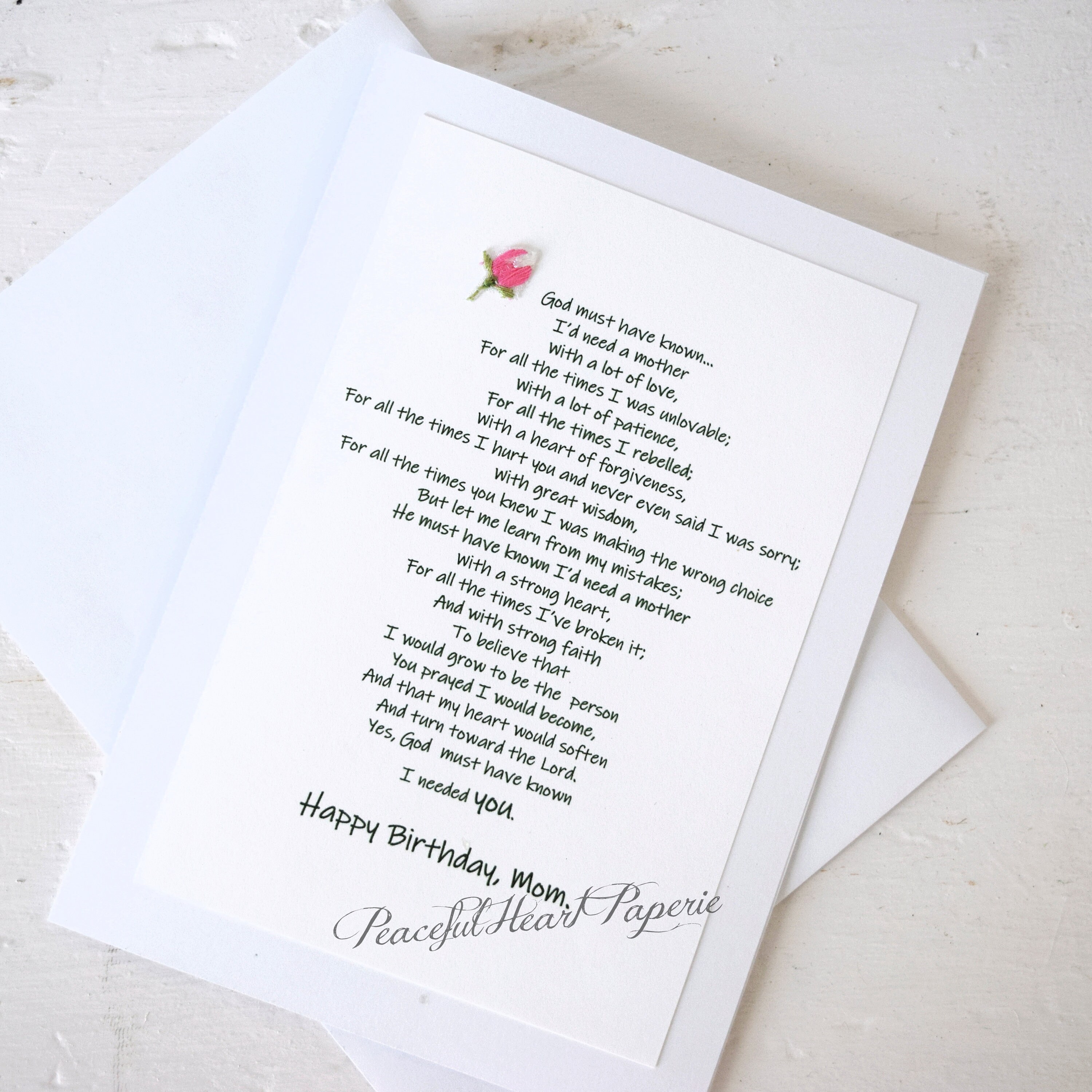Birthday Card for Mother Happy Birthday Mom Card Religious Etsy