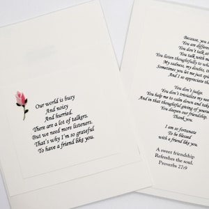Friendship Card, Thanks for Listening, Christian, Thank You for Being a Special Friend